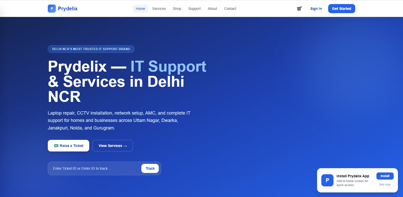 Prydelix IT Support Platform